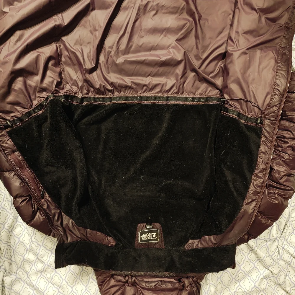 Eastern Mountain Sports Long Puffer Hooded Down Jacket Burgundy Women's XL - Picture 3 of 4